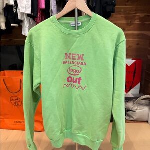 Balenciaga Lime Green Crewneck